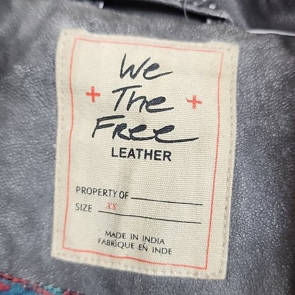 NWT Free People Genuine Leather Circle Embellished XS Jacket - Picture 4 of 10